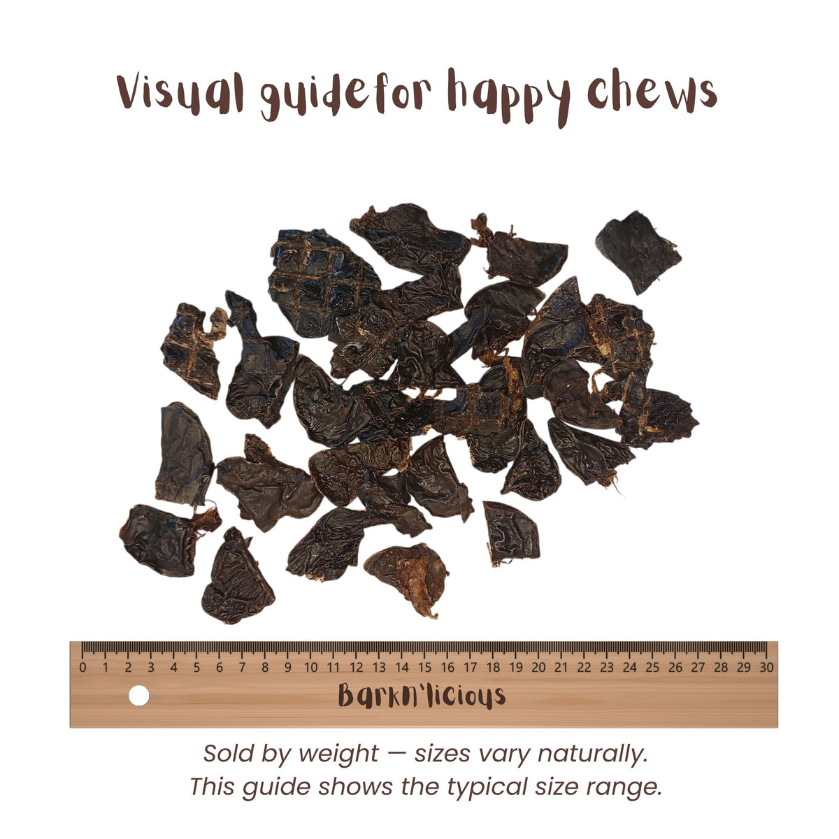 Air Dried Chicken Liver For Dogs Size Guide - Barkn'licious Dog Treats