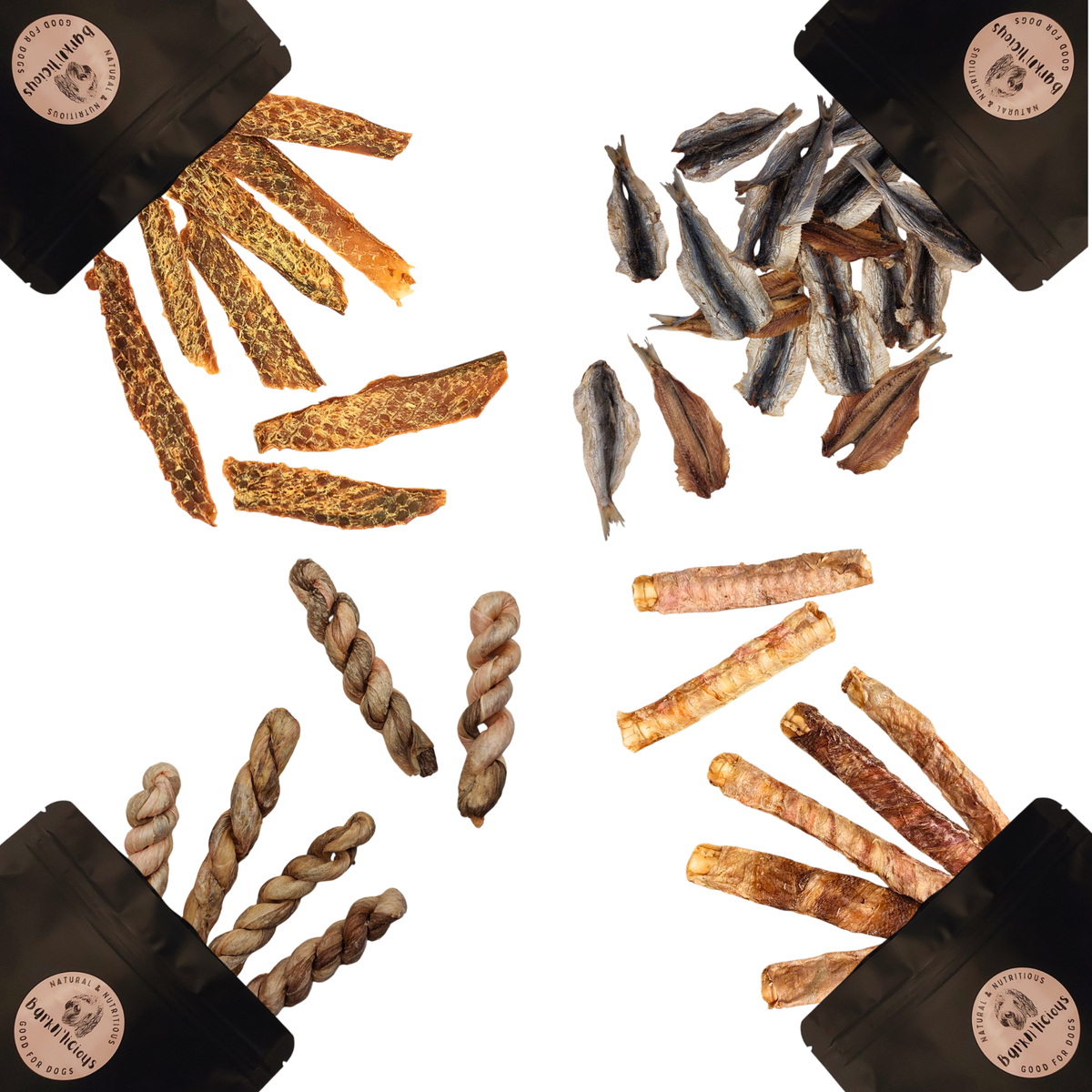 Barknlicious Dog Treats Natural
Seafood Variety Pack