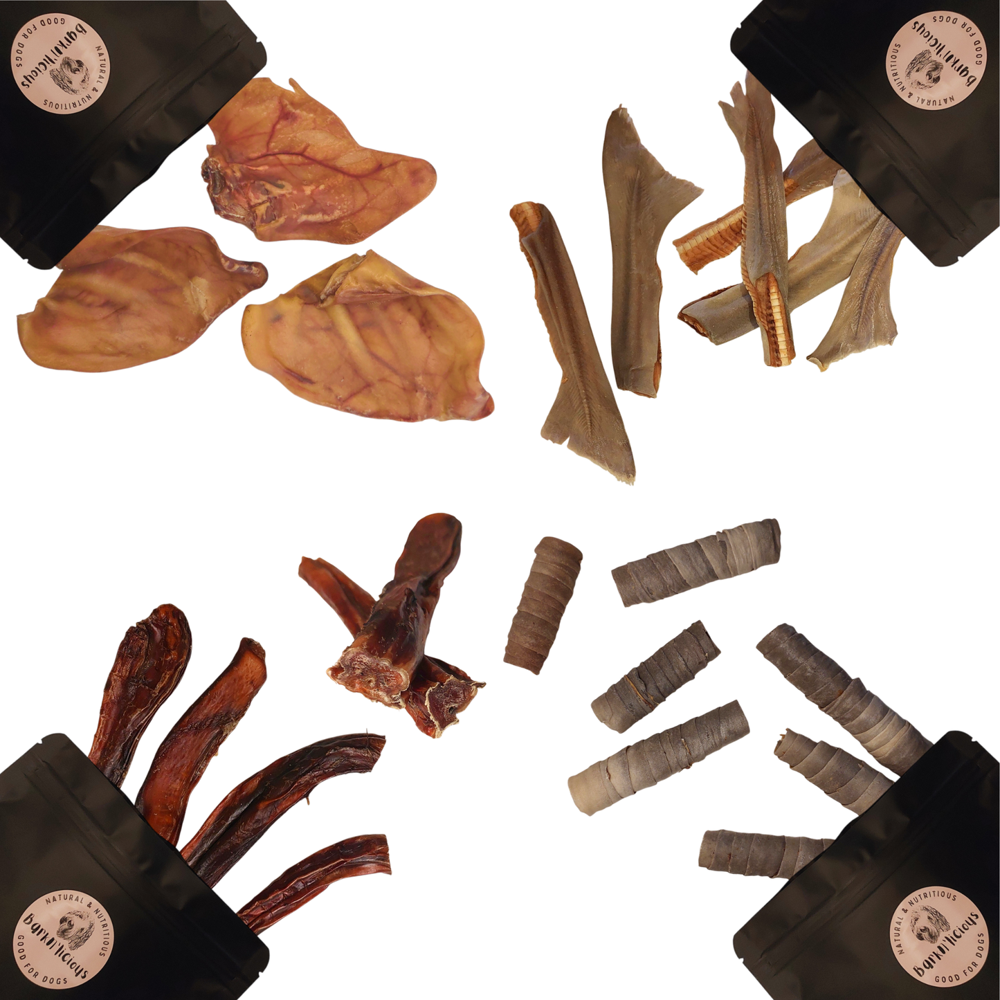 Barknlicious Dog Treats Natural Air Dried Long Lasting Dental Variety Pack