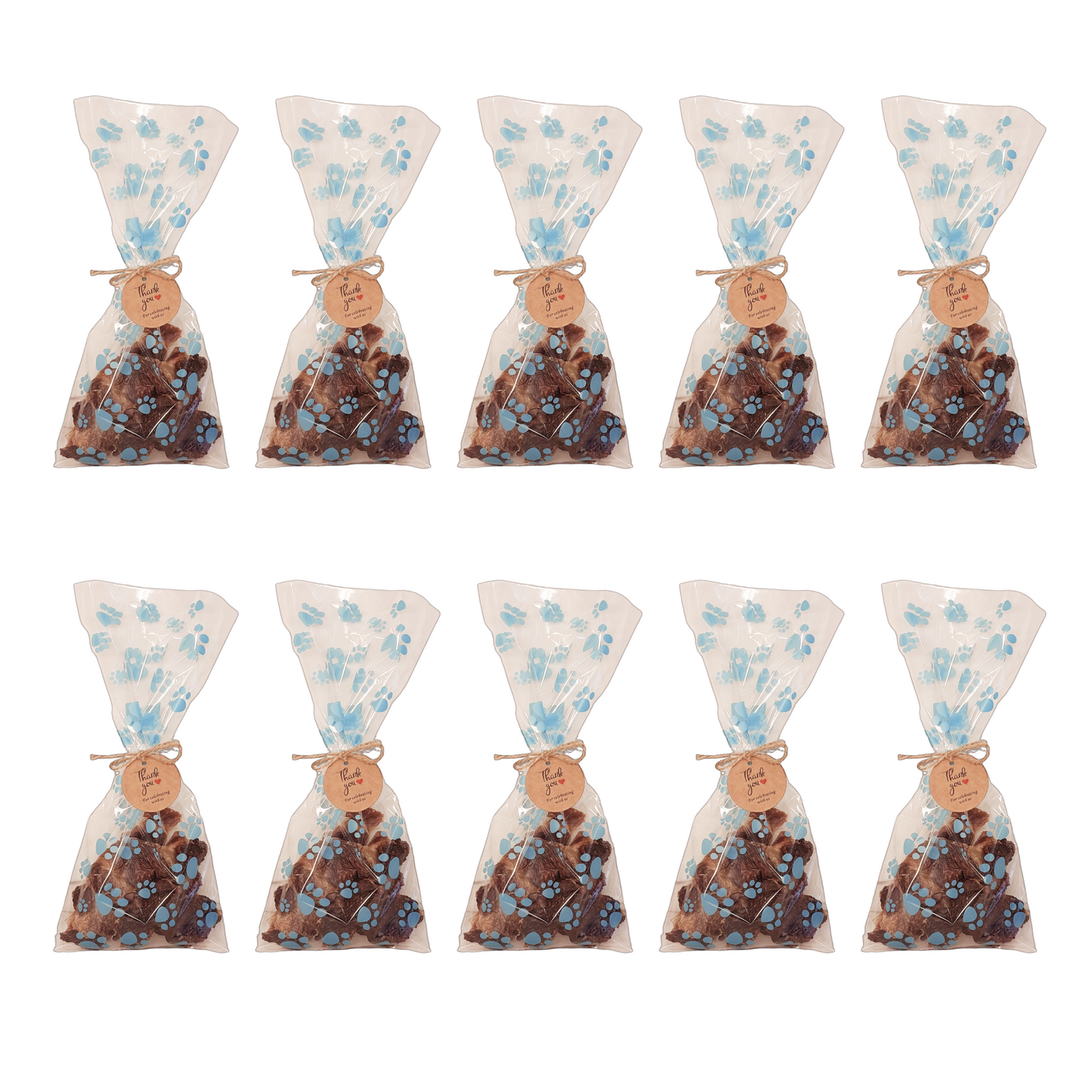 dog birthday party favour treat bags 10 x blue colour