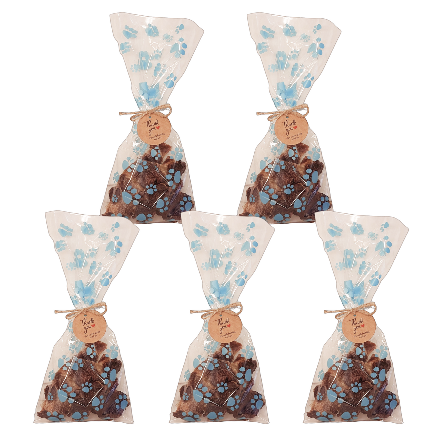 dog birthday party favour treat bags 5 x blue colour
