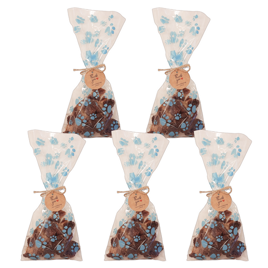 dog birthday party favour treat bags 5 x blue colour
