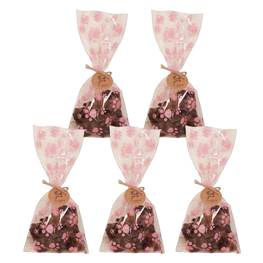 dog birthday party favour treat bags 5 x pink colour