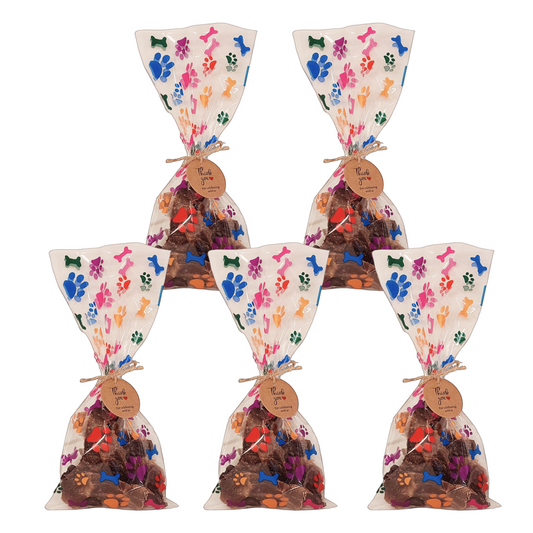 dog birthday party favour treat bags 5 x rainbow colour