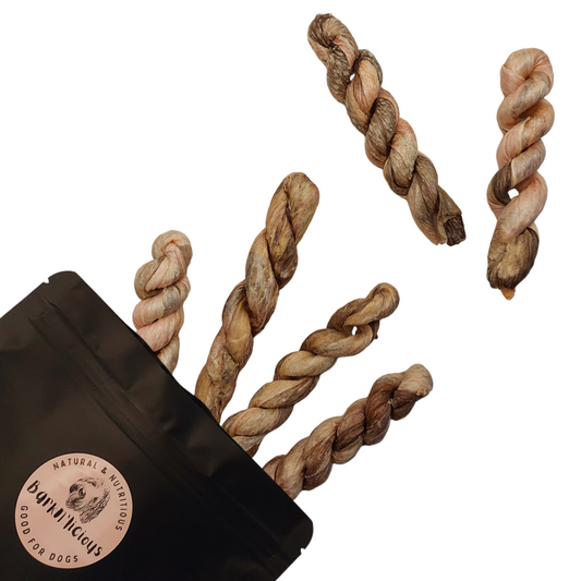 All natural healthy dog treats dehydrated ling skin fish twist dental chews puppy treats omega health