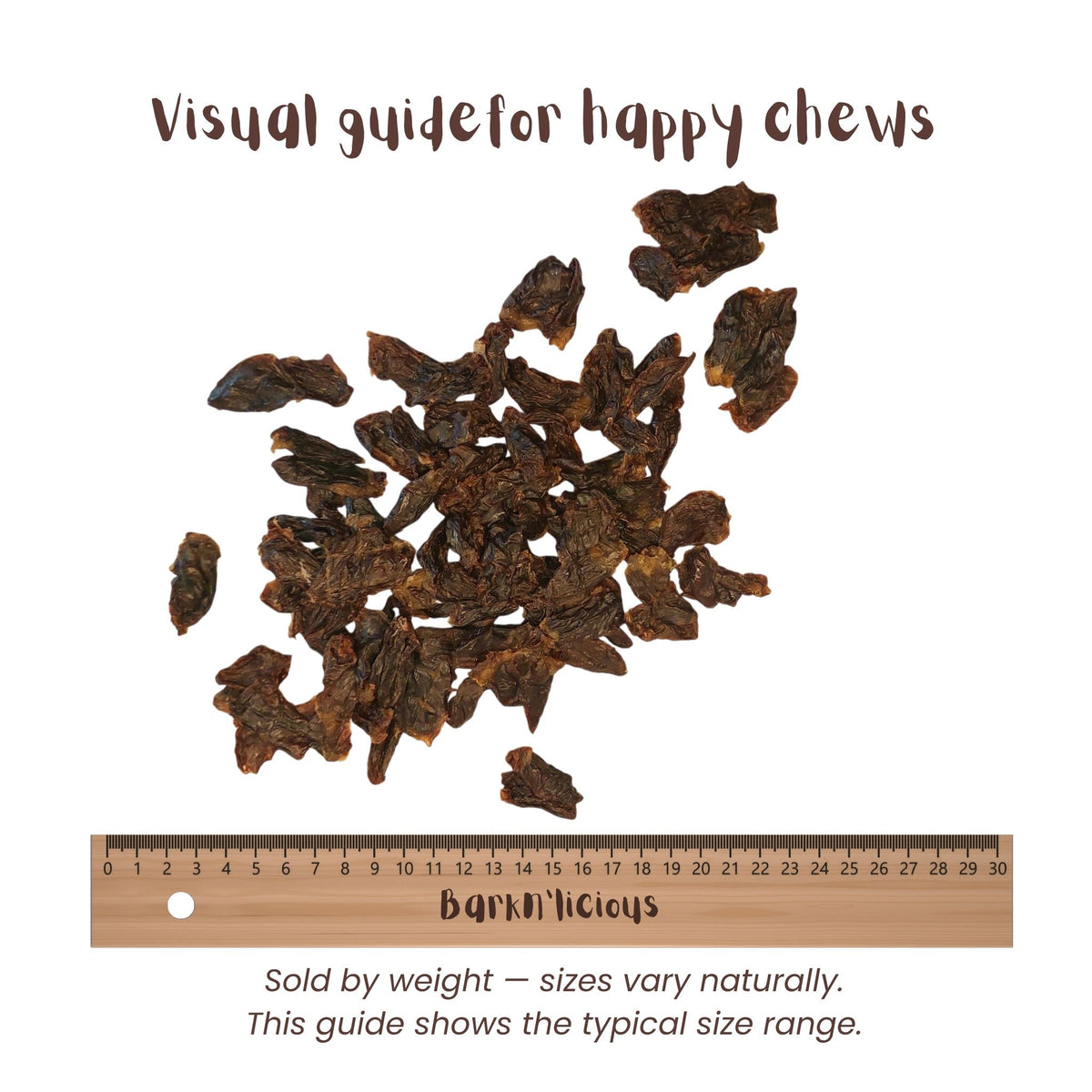 Air Dried Chicken Heart For Dogs Size Guide - Barkn'licious Dog Treats