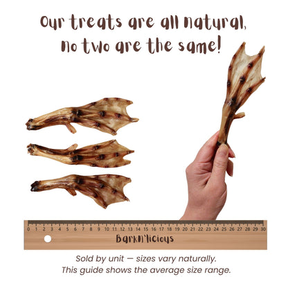 Air Dried Duck Feet For Dogs Size Guide- Barkn'licious Dog Treats
