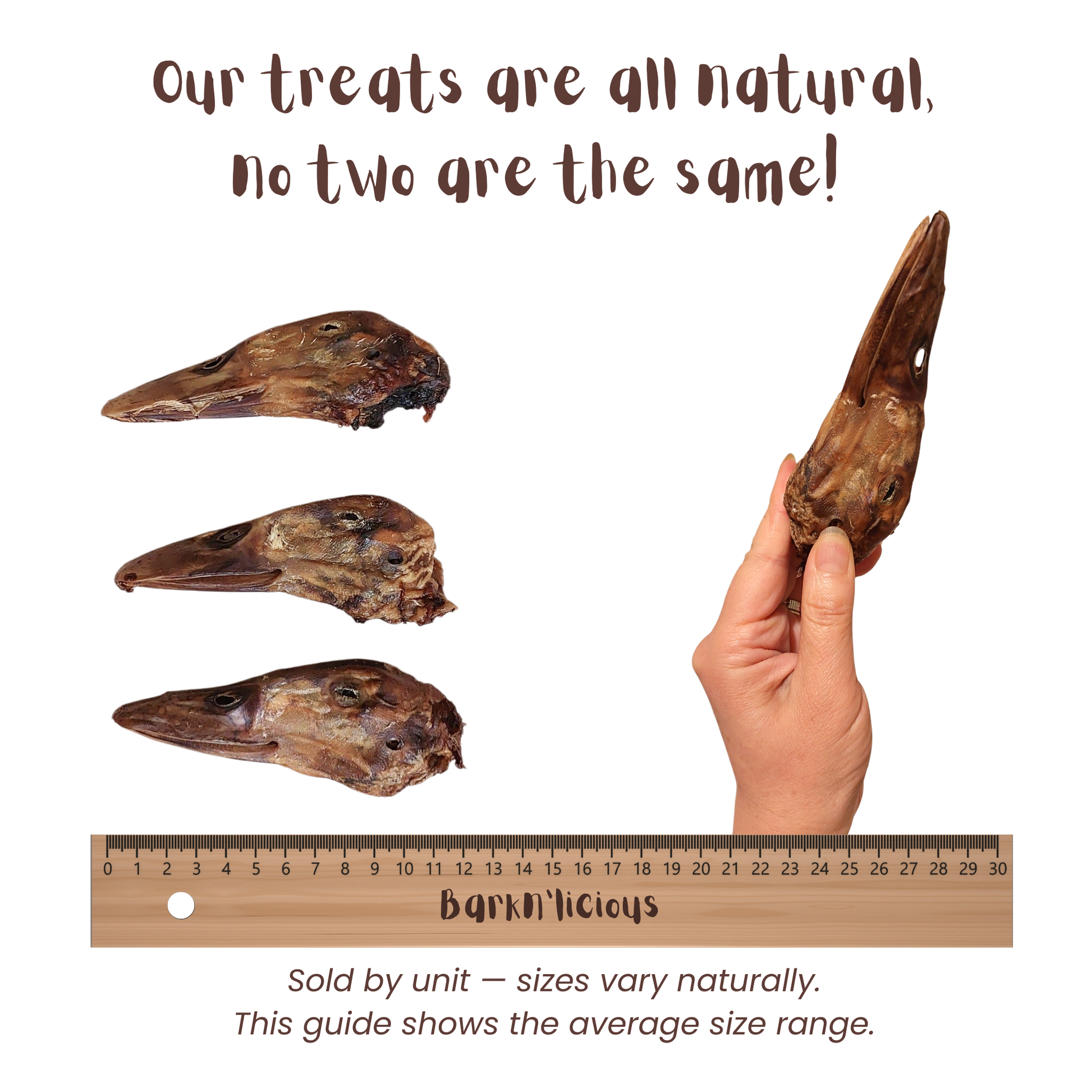 Duck Head Dog Treat Size