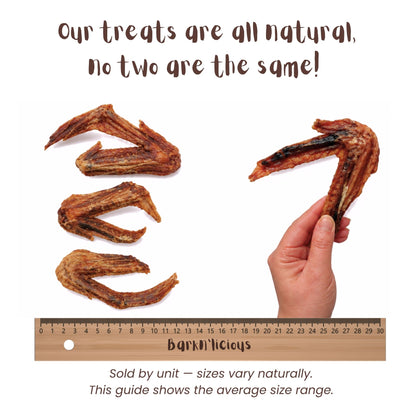 Air Dried Duck Wing For Dogs Size Guide- Barkn'licious Dog Treats