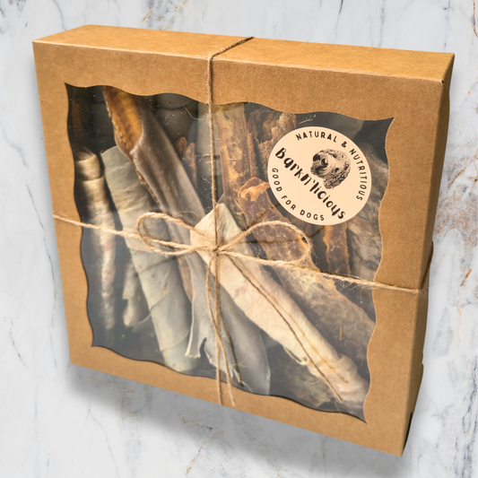 Seafood Mix and Fish Treat Gift Box For Dog Birthday Celebrations