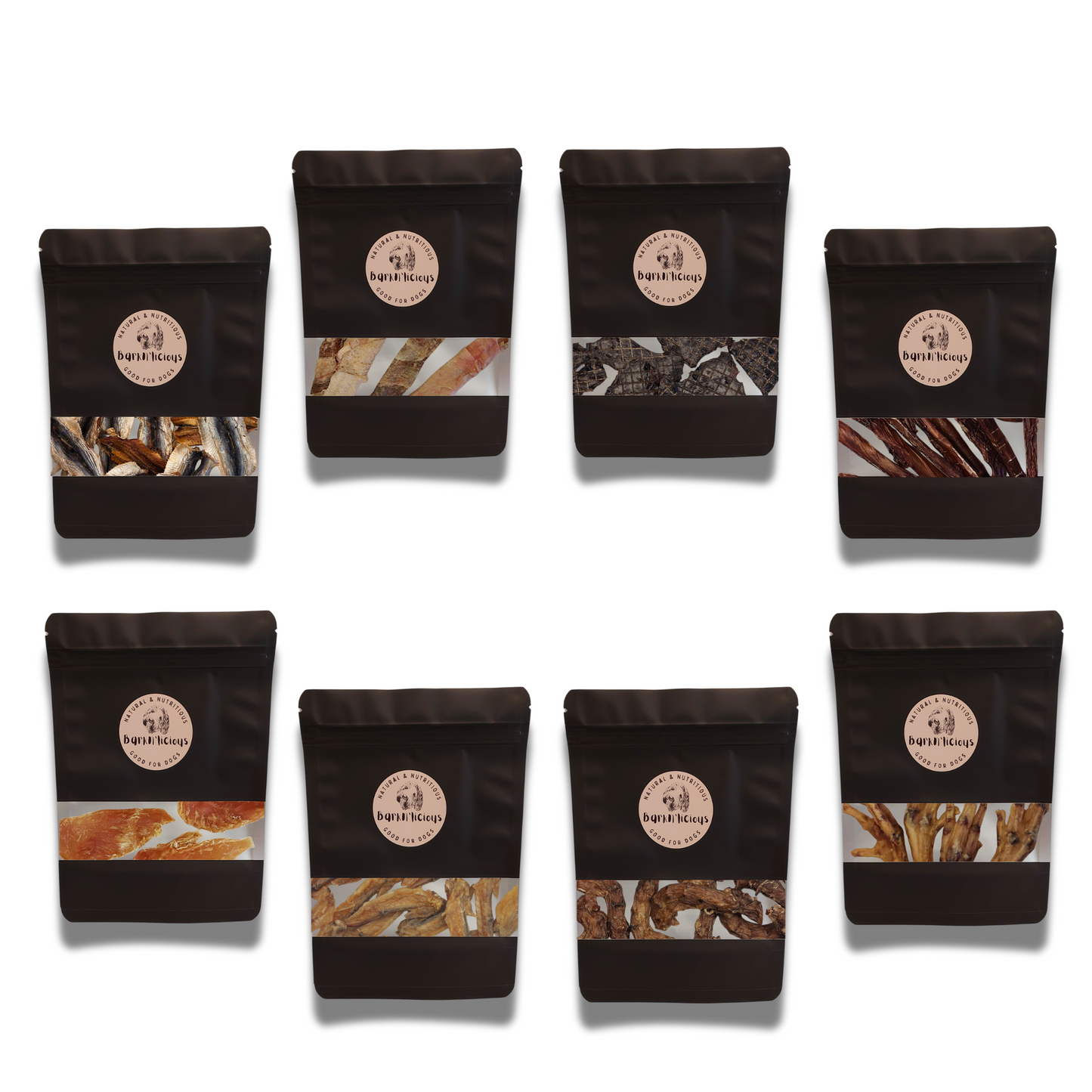 Barkn'licious Taster Bundle – all natural Aussie dog treats, variety pack including pork, chicken, and fish, healthy single-ingredient chews