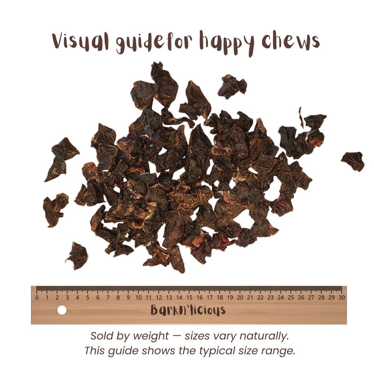 Air Dried Lamb Heart For Dogs Size Guide - Barkn'licious Dog Treats