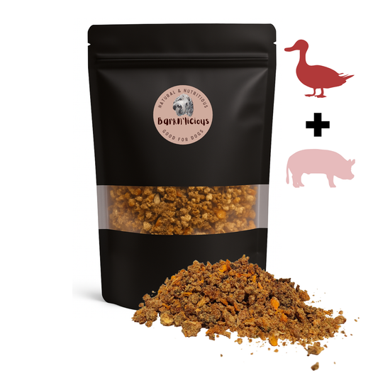 Barknlicious Dog Treats Natural Gourmet Duck and Pork Meal Topper For Dogs