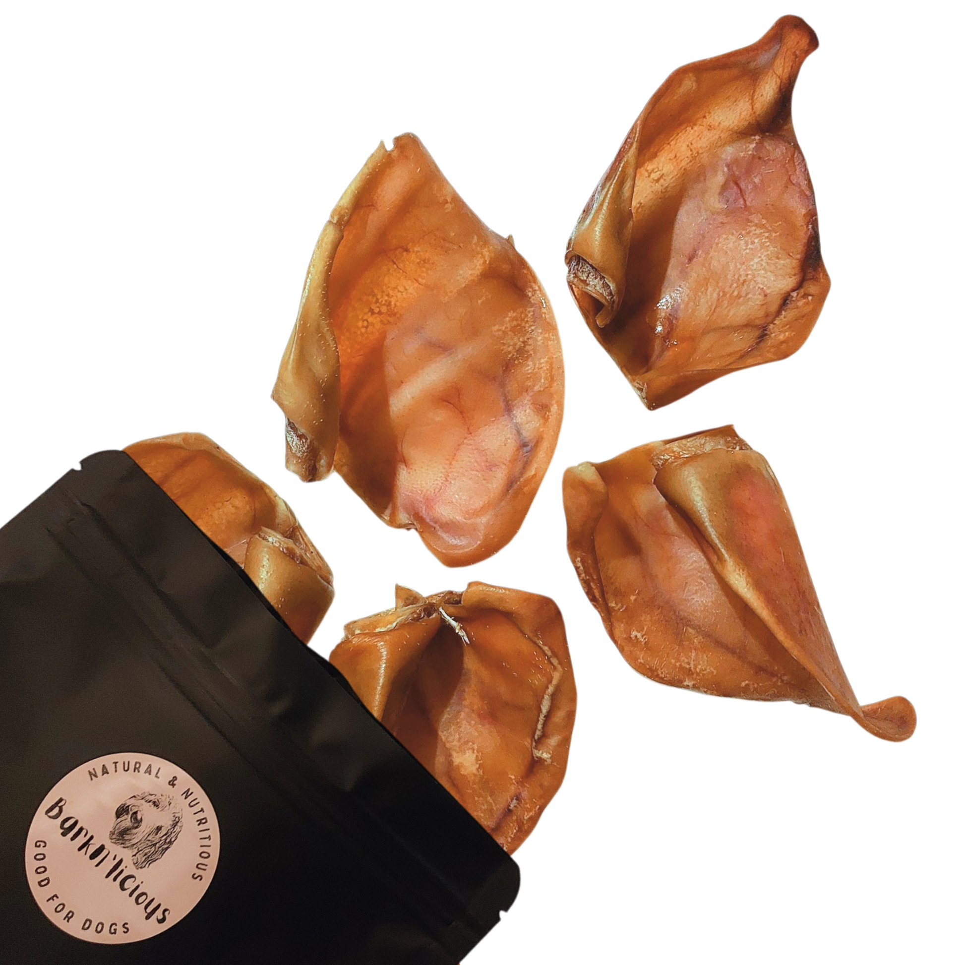Barknlicious Dog Treats Natural Pork Ear Chews For Dogs