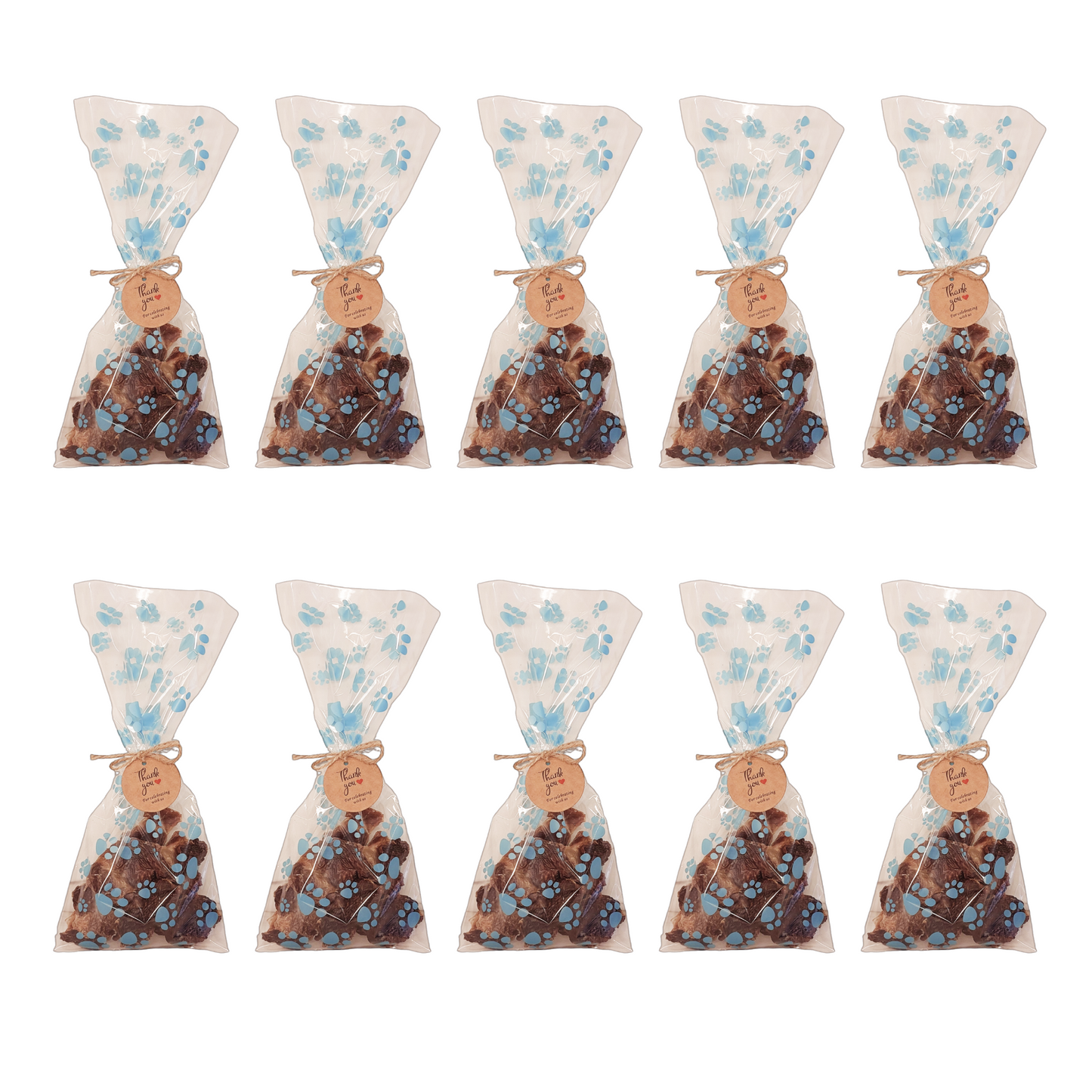 dog birthday party favour treat bags 10 x blue colour 