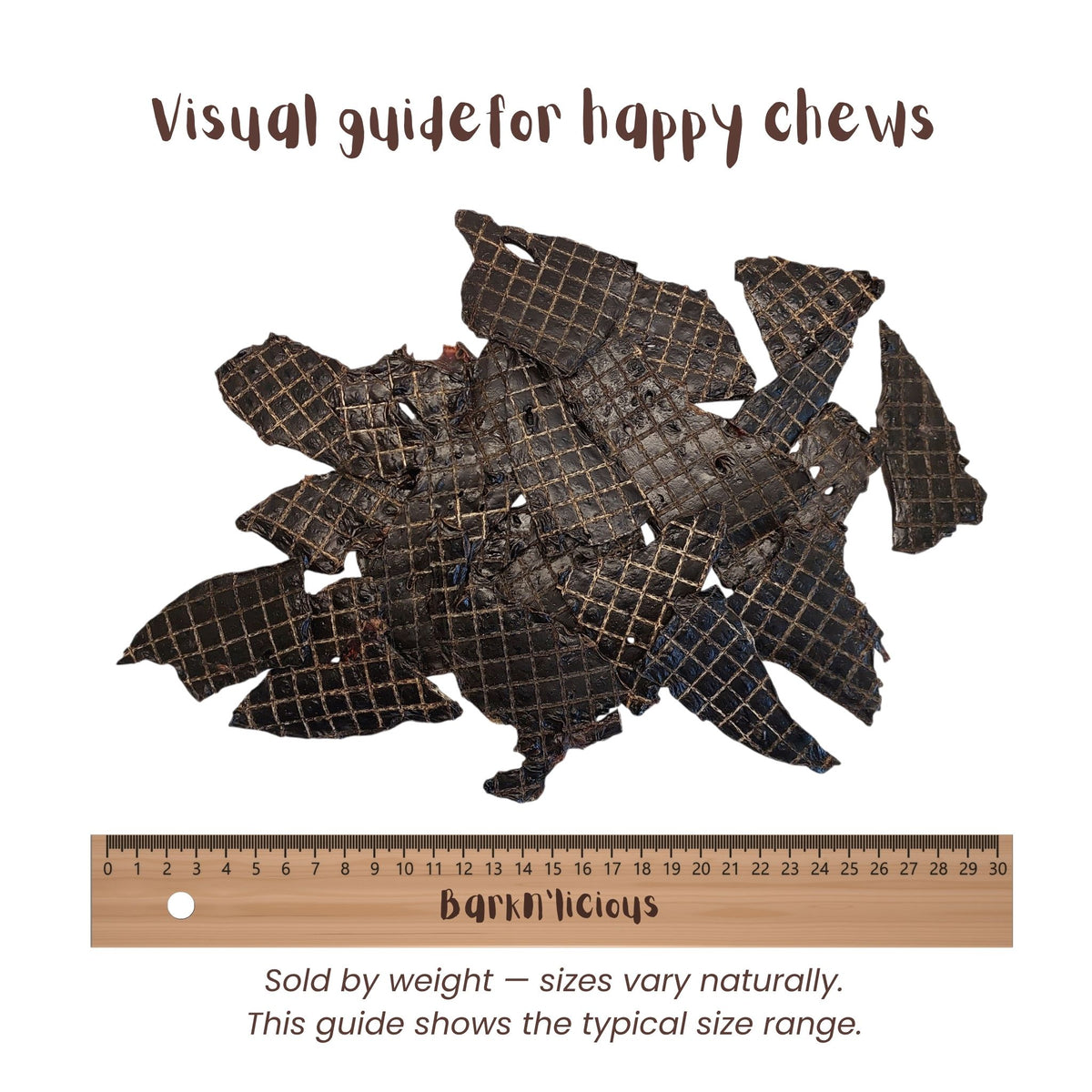 Air Dried Pork Liver For Dogs Size Guide - Barkn'licious Dog Treats